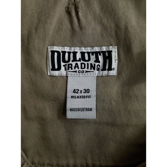 Duluth Trading Mens Size 42x30 Relaxed Fit Flex Fire Hose Pants Tan Cotton Blend - Picture 8 of 10